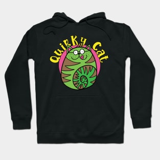 Quirky Cat Funny Green Cat Hoodie